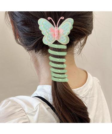 Phone Hair Clips Phone Cable Hair Bobbles - Spiral Hair Bobbles Phone Cable Colourful Elastic Phone Hair Clips for Children Women Children's Halloween Christmas Green - Buy Online on GoSupps.com