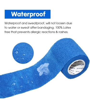 Comomed Self-Adhesive Dog Bandages | Elastic Binding Wrist Tape | Blue 5cm x 6 Rolls | 6 Pieces (1 Pack) - International Shipping Available - Buy Online on GoSupps.com