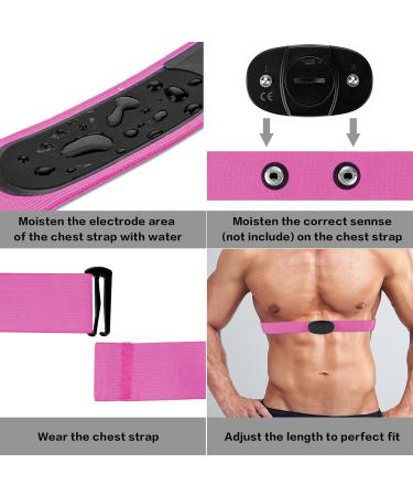 ONLYESH BRISDGURT Adjustable Elastic Replacement Belt with Heart Rate Monitor for Polar Garmin Wahoo - Pink Sports Running Gear - Buy Online on GoSupps.com