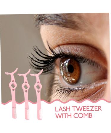 FOMIYES 3pcs Eyelash Curler & Tweezers Set | Cosmetic Lash Tools with Comb for Major Fake Eyelashes | Pink Eyelash Applicator 11.00X2.70X0.50CM - Shop Now - Buy Online on GoSupps.com