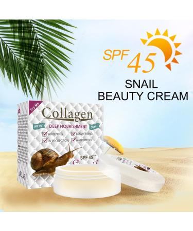 Snail Anti Aging Face Cream - Snail Face Cream for Women - Anti Wrinkle Face Moisturiser Spf 45 UV Protection- Dark Spot Remover Brightening Face Cream - Moisturiser Face 30ml - Buy Online on GoSupps.com