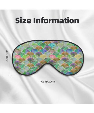 Adjustable Watercolor Green Fish Scale Sleep Mask | Block Out Light Eye Cover for Travel Yoga & Napping - Buy Online on GoSupps.com