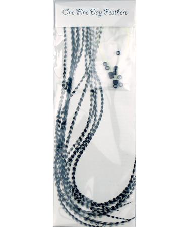 White Grizzly Stripe Feather Hair Extensions - Set of 10 Feathers - Buy Online on GoSupps.com