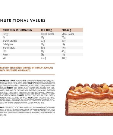 foodspring Extra Chocolate Protein Bar - 13g Protein, No Added Sugar - Crunchy Peanut (45g) - Buy Online on GoSupps.com