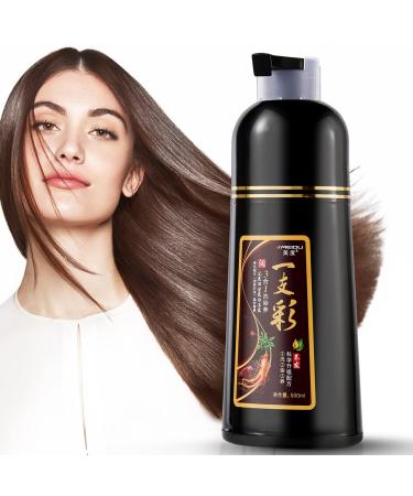 Leorx Hari Dye Shampoo  3 in 1 Dark Brown Shampoo Herbal Hair Dyeing for Gray Hair Coverage 15-Min Natural Plant Hair Color Ammonia Free Shampoo for Women & Men Dark Coffee