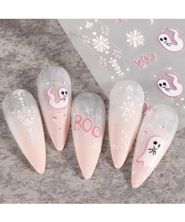 JMEOWIO 6 Sheets Halloween Nail Art Stickers Decals Self-Adhesive Cute Skull Horror Ghost Witchy Spider Web Bat Spook Nail Supplies Nail Art Design Decoration Accessories - Buy Online on GoSupps.com