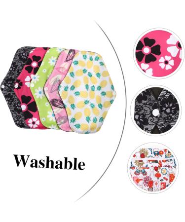 Reusable Charcoal Menstruation Pads - 6 Pack Washable Sanitary Pads for Women & Girls (Medium Floral Design 26x18cm) - Buy Online on GoSupps.com