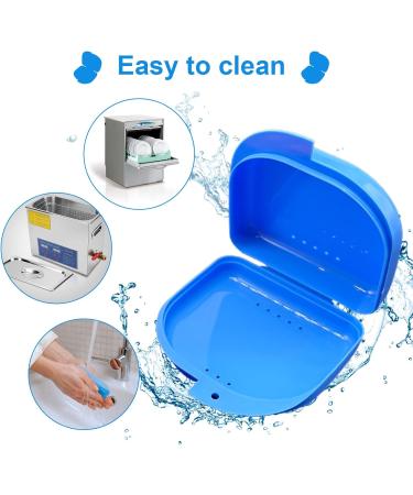 Buy Euppsiiu 3-Piece Braces & Denture Protection Box Set - Tooth Rail Case Prosthesis Container in White Blue Pink - Ideal for Dentures & Braces - Buy Online on GoSupps.com
