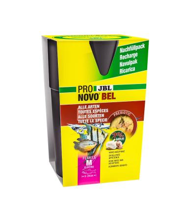 JBL pronovo BEL flakes main feed for all aquarium fish of 8-20 cm fish feed flakes size M 750 ml refill pack Pronovo BEL Flakes 135 g (1-pack) 8-20 cm fish size
