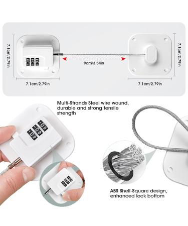 Yosemy Child Lock Cabinet & Refrigerator Lock - Digital Password No Drilling 2-Pack for Drawers & Cupboards (White) - Buy Online on GoSupps.com