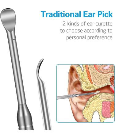 8 Pcs Ear Pick Earwax Removal Kit - Spring Ear Cleansing Tool Set with Portable Storage Pouch - Buy Online on GoSupps.com