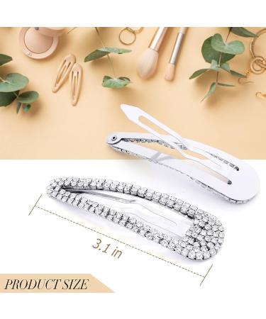 KANPRINCESS 3.1Inch Rhinestone Hair Clips Set - Silver Hair Barrettes for Women & Girls | Bridal & Prom Hair Accessories - Buy Online on GoSupps.com
