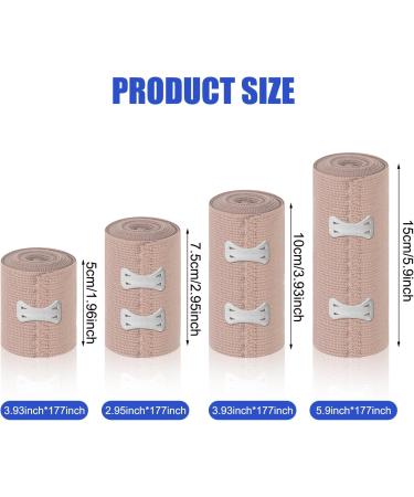 8 Pack Premium Elastic Bandage Wrap - Compression Wrap for Legs - Latex Free Reusable with Hook & Loop Fasteners - Buy Online on GoSupps.com