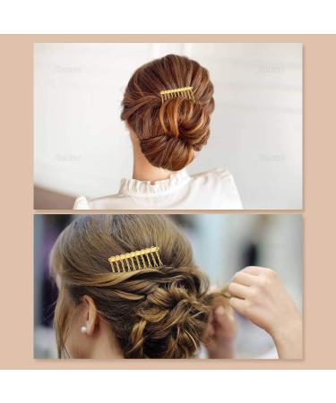 AUEAR 20 Pack Metal Veil Comb Hair Clips - Twist Bridal Wedding Combs - Silver Gold - 10 Teeth - Pack of 20 - Buy Online on GoSupps.com