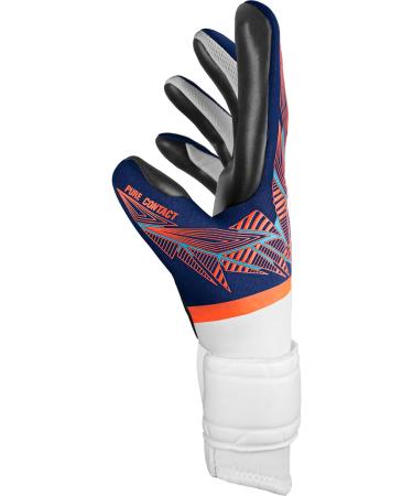 Reusch Unisex Youth Pure Contact Gold Junior Goalkeeper Gloves - Size 7 Blue-Orange-Black | International Shipping Available - Buy Online on GoSupps.com