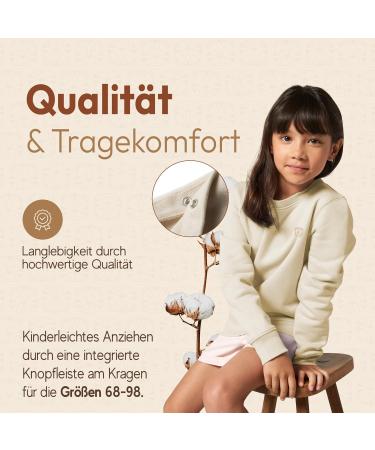 Timino Organic Cotton Children Sweater - Unisex Long-Sleeved Baby Sweatshirt in Creamy Vanilla High Quality Sizes 68-116 (6 Months to 6 Years) - Buy Online on GoSupps.com