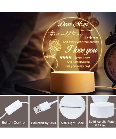 Birthday Gifts for Mum Mum Gifts from Daughter and Son Acrylic Night Light for Mum Birthday Gifts Idea Presents for Mum Mother in Law New Mum Stepmum Night Lamp Mum Gifts Night Light - Buy Online on GoSupps.com