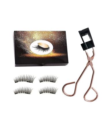Dual Magnetic Lashes No Glue or Eyeliner Needed False Lashes with Applicator Soft 3D Reusable Fake Lashes Extension Eyelashes Natural Look Set (2 Pairs)