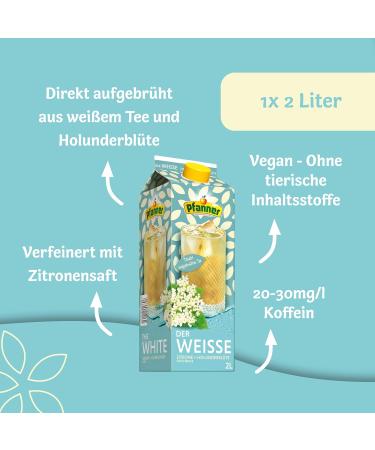 Buy Pfanner The White Lemon Elderflower Iced Tea - 2L Tetra Pak | Directly Brewed Tea with Lemon Juice - International Shipping Available - Buy Online on GoSupps.com