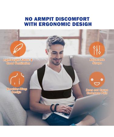 Adjustable Posture Corrector for Women and Men - Breathable Upper Back Brace for Pain Relief in Lumbar, Neck, Shoulder, and Clavicle - Size S/M (29-38) - Buy Online on GoSupps.com