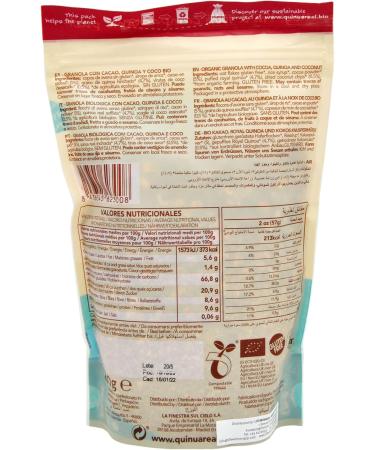 Real quinoa granole with cocoa and coconut gluten free ORGANIC - Quinua Real - 275 g - Buy Online on GoSupps.com
