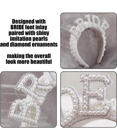 1 Piece Of Bridal Pearl Headband 1 Piece Of Wedding Sunglasses "Bride" Pearl Headband Diamond Headband Bachelorette Party Headband Bridal Crown Headband Wedding Headpiece - Buy Online on GoSupps.com