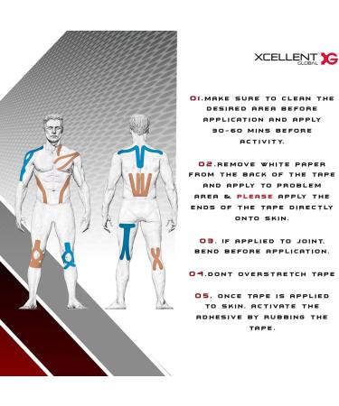 Buy Sports Kinesiology Tape - 10 Pcs Breathable & Water Resistant Pre-Cut for Knee Patella & Meniscus - SP156 - Buy Online on GoSupps.com