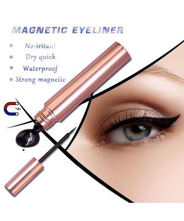 Narkysus Magnetic Eyelashes and Eyeliner Set - 3 Pairs 3D Reusable Lashes, 1 Tube Magnetic Eyeliner for Natural Mink Lashes - Long Lasting Magnetic Eyelashes - Pack of 1 - Buy Online on GoSupps.com