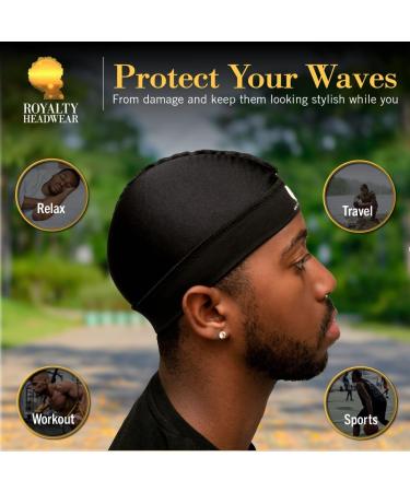 Royalty Headwear Premium Wave Cap for 360, 540, 720 Waves - Black - Buy Online on GoSupps.com