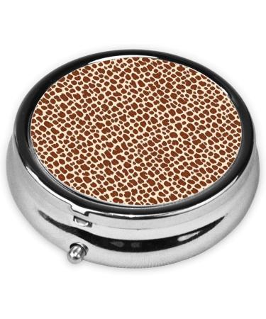 Leopard Printed Mini Round Pill Box | 3 Compartment Organizer for Travel Home & Office - Portable Pill Case - Buy Online on GoSupps.com