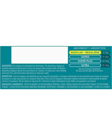 o.b. Organic Cotton Tampons - 100% Organic with 8 Hour Leak Protection - Regular 24 Count - Buy Online on GoSupps.com