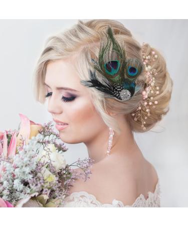 Nuobesty Pfau Fascinator - Elegant Feather Headwear for Dance Parties & Prom | Spring Festive Makeup Accessory - Buy Online on GoSupps.com