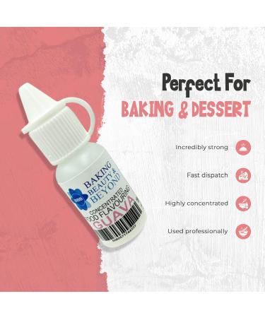 Baking Beauty and Beyond Concentrated Food Flavouring Oil - Dozen of Professional Quality Food Grade Flavouring Oil for Candy Making Baking Cooking Lip Balm and Lip Gloss - Guava (10ml) - Buy Online on GoSupps.com