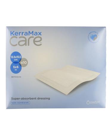 KerraMax Care 5x6 Super Absorbent Wound Dressing (PRD500-100)   Absorbs Exudate and Isolates it  Preventing Leaks or Drips for Improved Patient Comfort and Wound Care Treatment (Box of 10) 5x6 Box of 10
