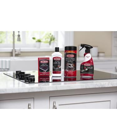 Weiman Ceramic and Glass Cooktop Cleaner - Heavy Duty Cleaner and Polish (10oz Bottle + 3 Scrubbing Pads) - Buy Online on GoSupps.com