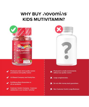 Kids Multivitamin Gummies - 1 Month Supply - Vegan & Gluten Free - Novomins - Buy Online on GoSupps.com