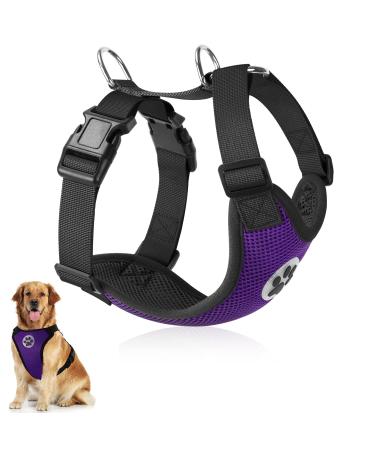 Slowton dog harness for dogs no pull safety harness Small medium dog breast harness Dog harness soft padded breathable m purple