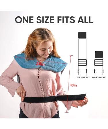 XXL SAROO Weighted Heating Pad for Back Pain Relief - 24x33 - 4 Heat Settings - Auto-Off - Machine Washable - Blue - Buy Online on GoSupps.com