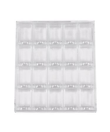 ZHONGHE 20 Girds Makeup Organizer Nail Art Storage Box Clear Display Case Organizer Holder For Jewelry Nail Rhinestone Beads Box Transparent
