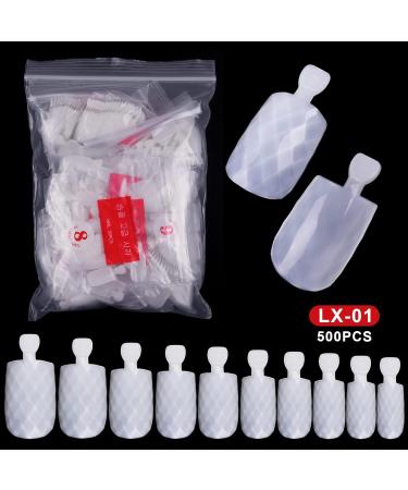500pcs Rhombus Full Cover Artificial Nails - Transparent | Premium Quality & International Shipping - Buy Online on GoSupps.com