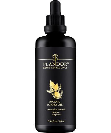 Organic Jojoba Oil 100% Pure Cold Pressed Unrefined 100 ml for Hair Face & Nails Flandor Beauty in All of Us - Buy Online on GoSupps.com