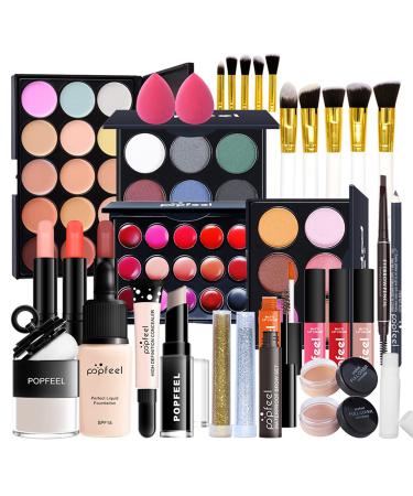 Makeup Kit FantasyDay Professional Makeup Sets Makeup Essential Kit for Girls or Women Include Foundation Concealer Eye Shadow Comestic Brush Eyebrowcream Lipstick etc.