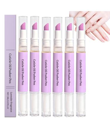 Stylo Huile Pour Cuticules 2 En 1 Stylo Huile Pour Cuticules Et Repousse-cuticules Dissolvant Doux Pour Cuticules Pour Ongles Secs Et Ab m s Envies Hydrate Renforce Illumine Parfum Lavande (6pcs)