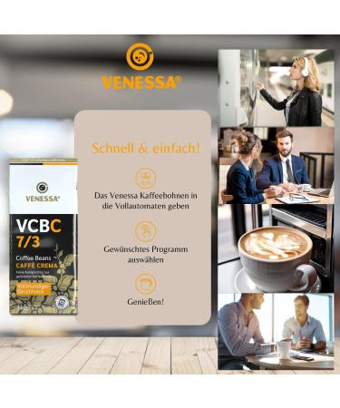 VENESSA Caff Crema VCBC 12 x 1 kg Packs of Whole Coffee Beans 7/3 Highly Creamy Vending Coffee Gentle Roasted 70% Arabica 30% Robusta - Buy Online on GoSupps.com