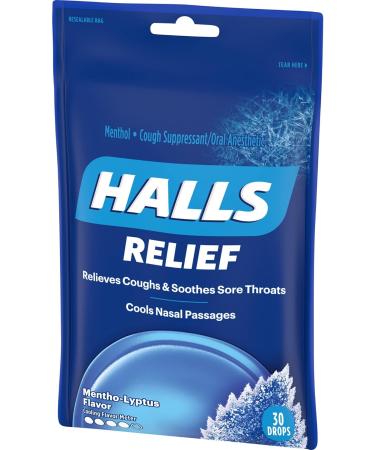 Halls Menthylyptus Drops 30ct - Soothing Relief for Cough and Sore Throat - Buy Online on GoSupps.com