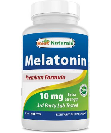 Best Naturals Melatonin 10mg (Non-GMO) Tablets - Helps Promote Relaxation & Sleep - 120 Count