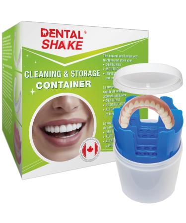 DENTAL SHAKE - Denture Cleaning Case- The Easiest and Fastest Denture Cleaner Machine - Compatible with Denture Cleaning Tablets, Mouth Guard Cleaner, Denture Brush Toothbrush, Denture Cleaner Tablets