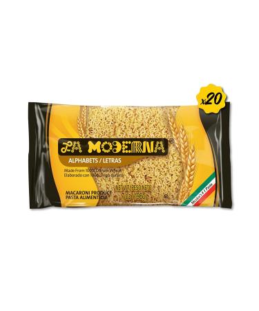 La Moderna Alphabet Pasta  Noodles  Durum Wheat  Protein  Fiber  Vitamins  7 Oz  Pack of 20 - Buy Online on GoSupps.com