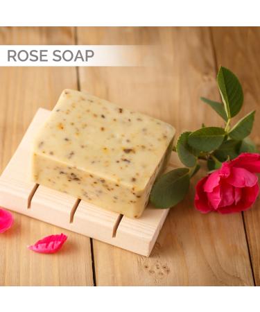 All Natural Handmade Soap Bars Set with Wooden Dish - Rose Lavender & Olive Oil - Eco-Friendly Luxury - Made in Europe - Buy Online on GoSupps.com