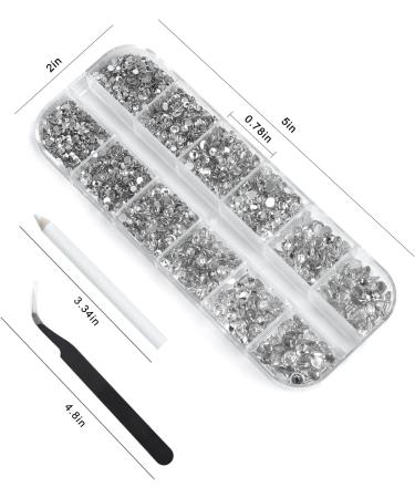 3972pieces Nail Art Rhinestones Kit Nail Gems Ab Flatback 6 Sizes Rhinestones for Nail Art Craft(Clear) K clear&AB - Buy Online on GoSupps.com